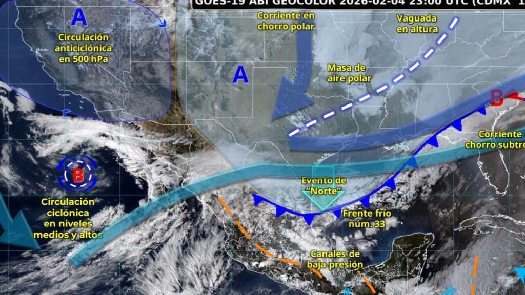 Clima en México para el 5 de febrero de 2026: pronósticos de lluvias, nevadas y vientos del "Norte"